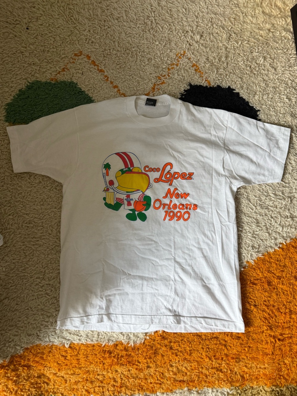 1990 Vintage Coco Lopez New Orleans Football Tee (XL, fits like a L)